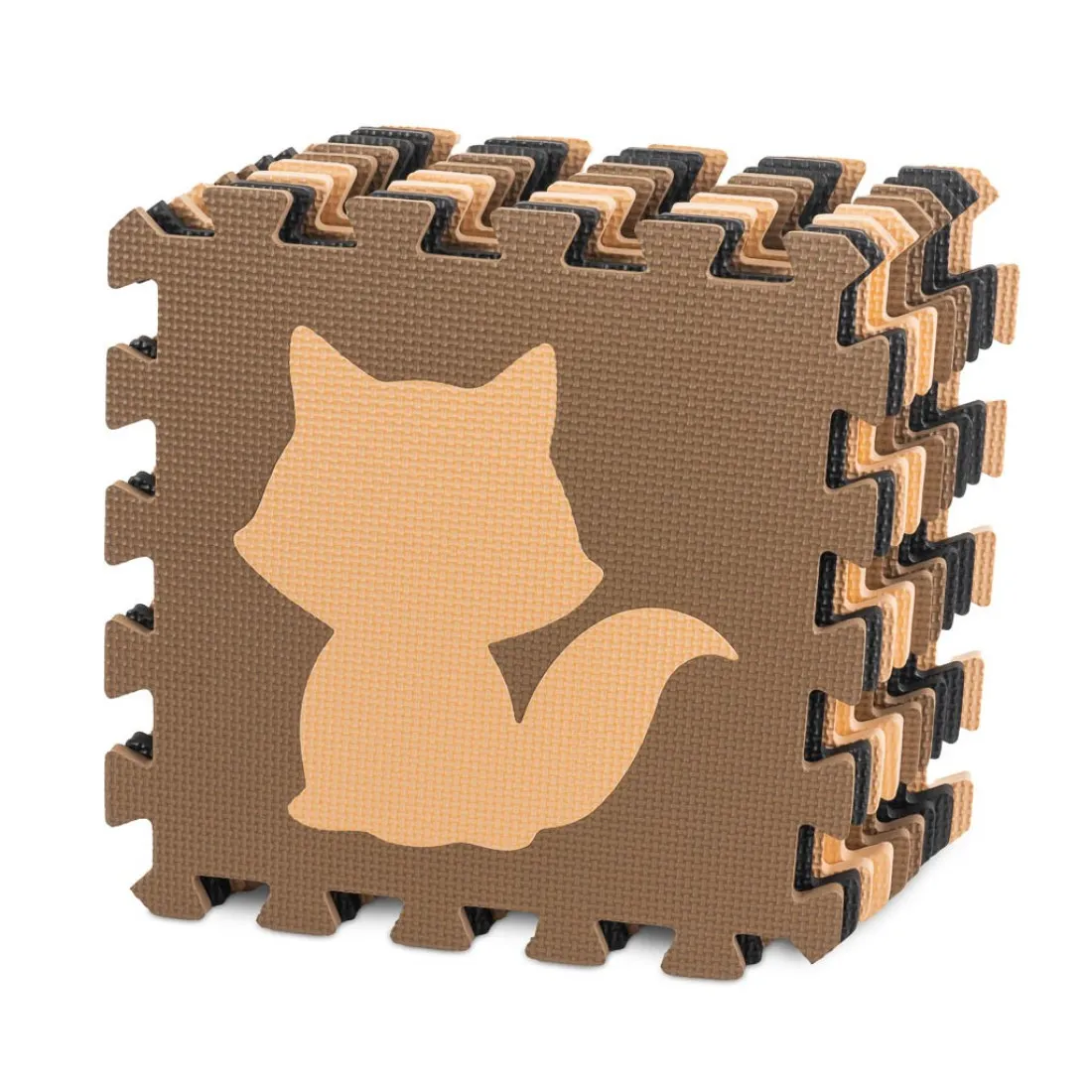 Penová podložka puzzle 9ks, hnedé zvieratká