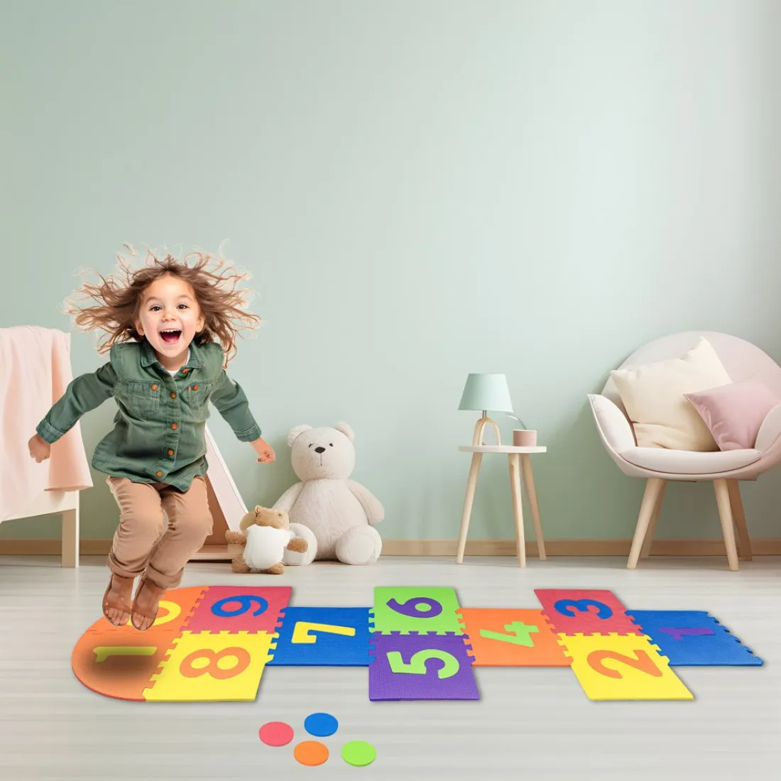 Penová podložka, puzzle - čísla