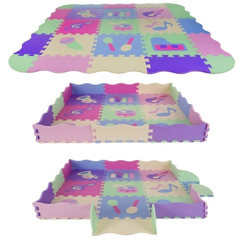 Penové puzzle 30 x 30 cm, 25 ks farebné