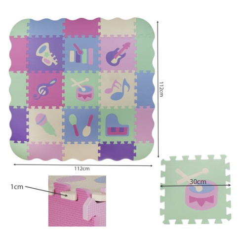 Pěnové puzzle 30 x 30 cm, 25 ks barevné