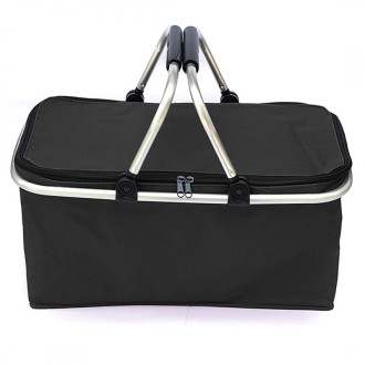 Piknikový košík termo, skladací - čierny