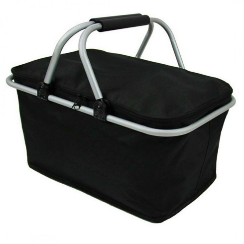 Piknikový košík termo, skladací - čierny