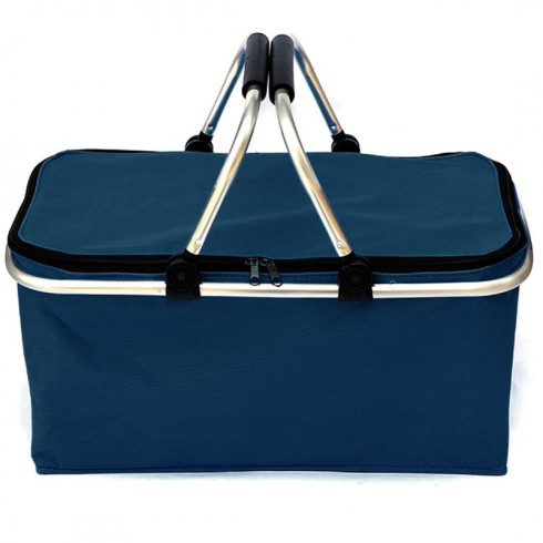 Piknikový košík termo, skladací - tmavo modrý