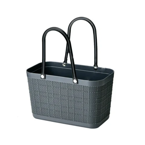 Plastová kabelka/nákupný košík - antracitový