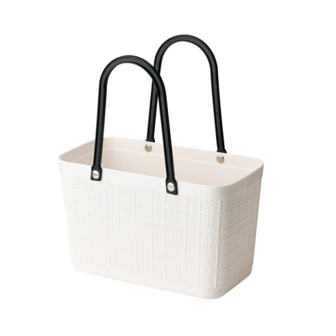 Plastová kabelka/nákupný košík - biely