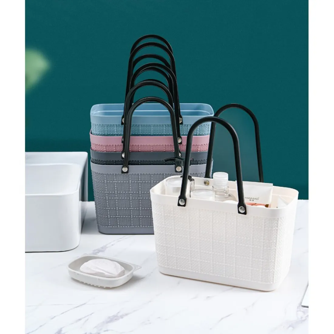 Plastová kabelka/nákupný košík - šedý