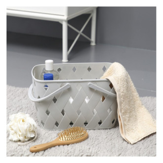 Plastový organizér - úložný košík, šedý