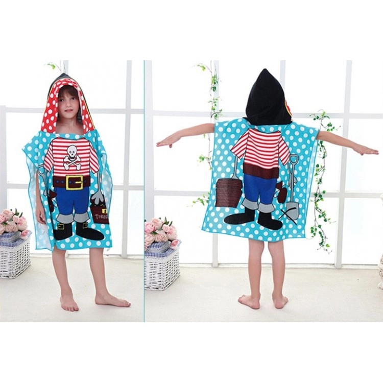 Plážová osuška s kapucí, pelerína pro děti - Pirát