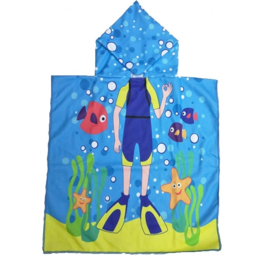 Plážová osuška s kapucí, pelerína pro děti - Potápěč