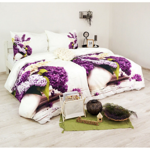 Posteľné obliečky 3D Deny Delux - fialové 200 x 140 cm