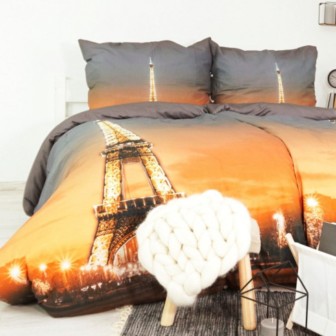 Posteľné obliečky 3D Eiffelova veža 200 x 140 cm