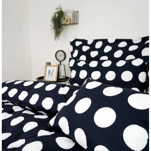 Posteľné obliečky Dots Delux - čierne 200 x 140 cm