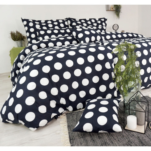Posteľné obliečky Dots Delux - čierne 200 x 140 cm