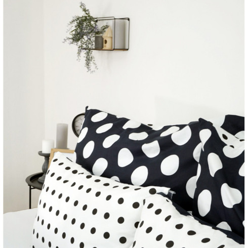 Ložní povlečení Delux - černé tečky 200 x 140 cm