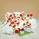 Posteľné obliečky Delux motív kvetov - červené 200 x 140 cm