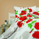 Posteľné obliečky Delux motív kvetov - červené 200 x 140 cm