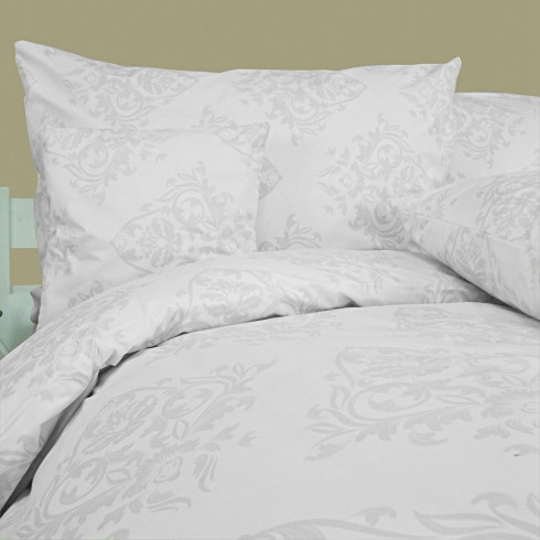 Posteľné obliečky Ornament Exclusive kombinované - bielo-šedé 200 x 140 cm