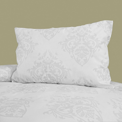 Posteľné obliečky Ornament Exclusive kombinované - bielo-šedé 200 x 140 cm