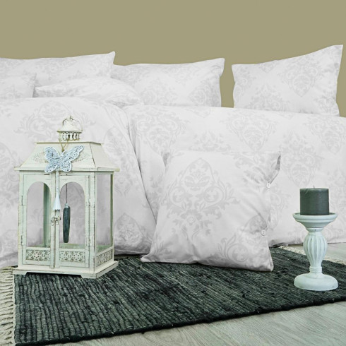 Posteľné obliečky Ornament Exclusive kombinované - bielo-šedé 200 x 140 cm