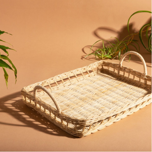 Ratanový podnos s uškami 39 cm