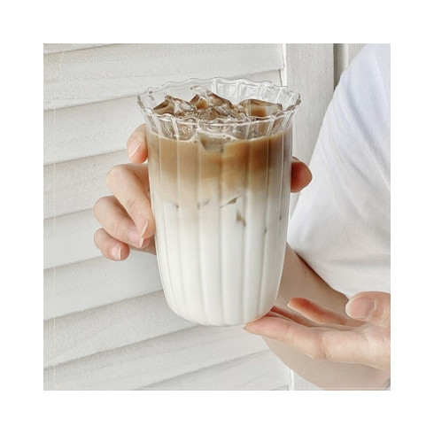 Rebrovaný pohár na kávu a nápoje, 420 ml, 1 ks