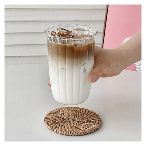 Rebrovaný pohár na kávu a nápoje, 420 ml, 1 ks