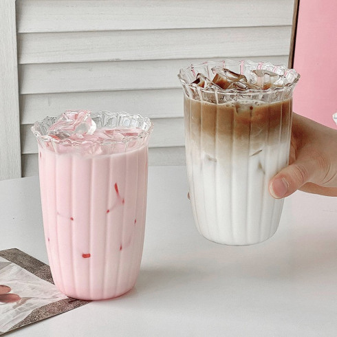 Rebrovaný pohár na kávu a nápoje, 420 ml, 1 ks