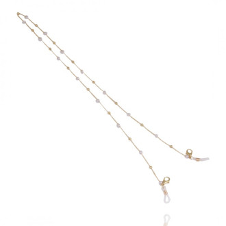 Retiazka na okuliare - bielo zlatá