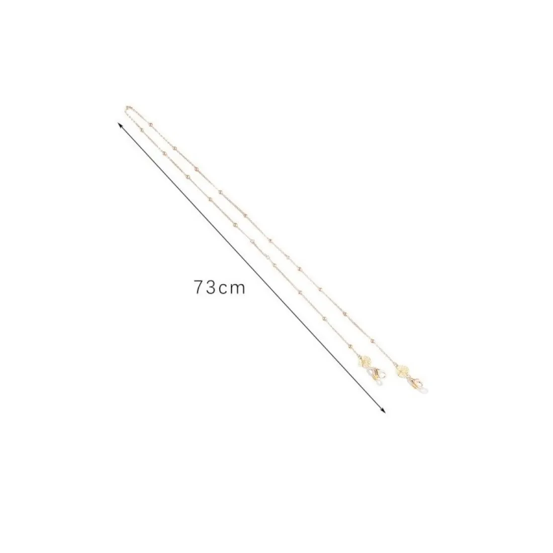 Retiazka na okuliare - zlatý kvietok so zirkónmi, 68cm