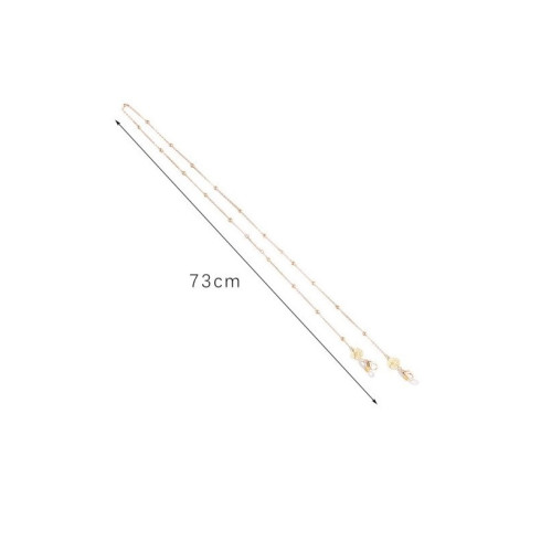 Retiazka na okuliare - zlatý kvietok so zirkónmi, 68cm