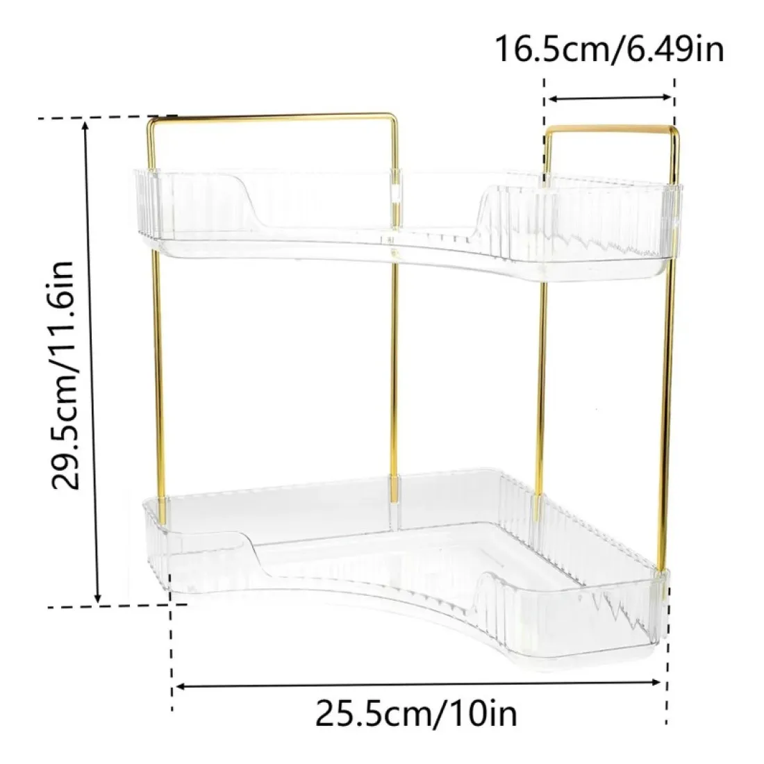 Rohový stojan/organizér se dvěma policemi