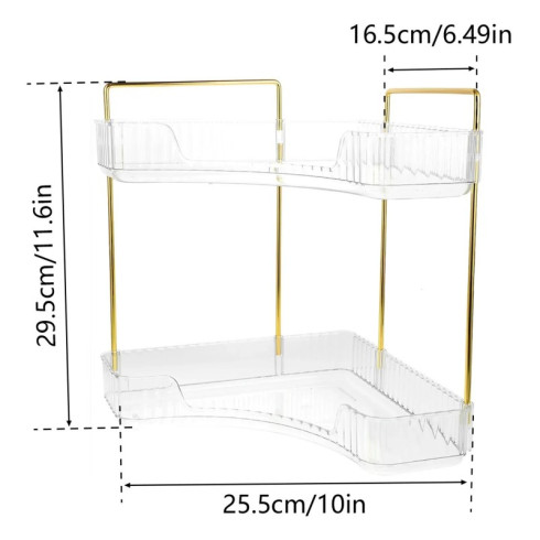 Rohový stojan/organizér se dvěma policemi