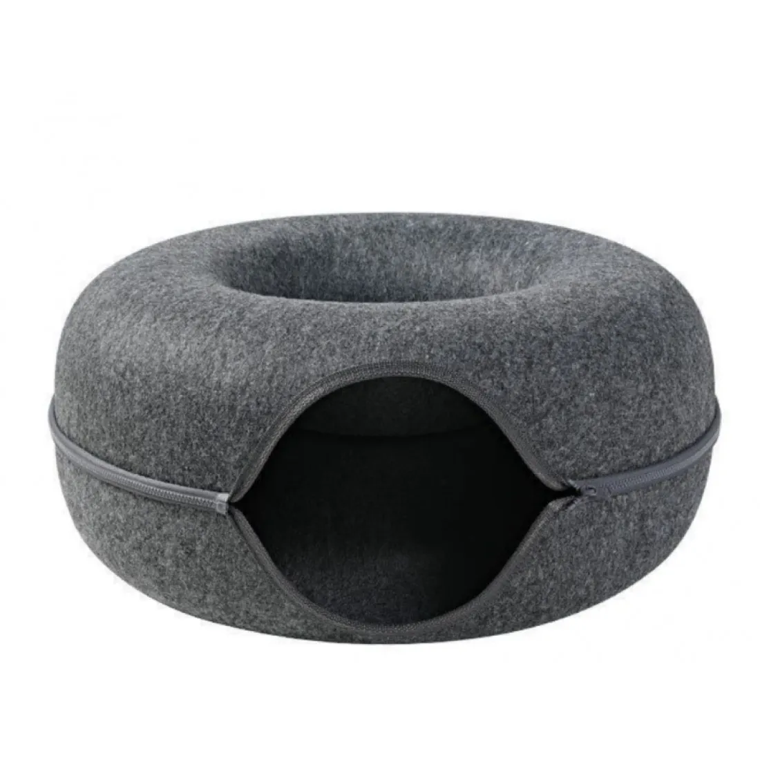 Rozkládací pelíšek pro kočky Donut, 50 cm - tmavě šedý