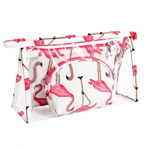 Sada 3 kosmetických taštiček - Flamingo