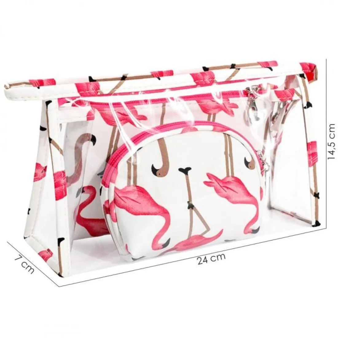 Sada 3 kosmetických taštiček - Flamingo