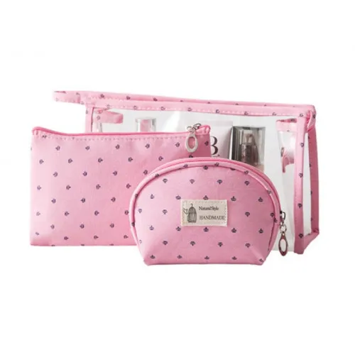 Sada 3 kozmetických tašiek - ružová