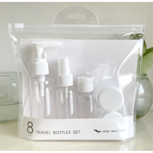 Sada cestovných fľaštičiek do lietadla