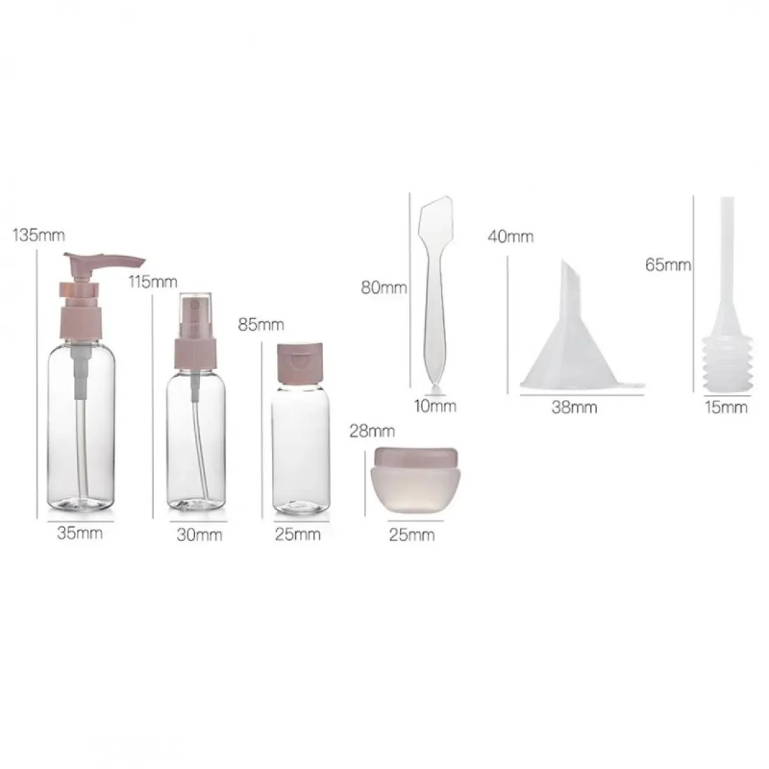 Sada cestovních lahví do letadla