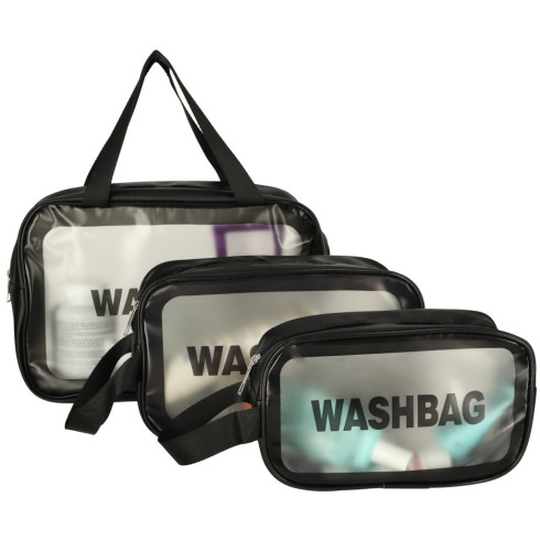 Sada kozmetických tašiek - 3 ks, čierne