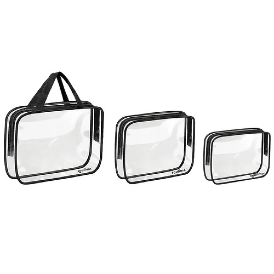 Sada kosmetických taštiček - 3 ks průhledné