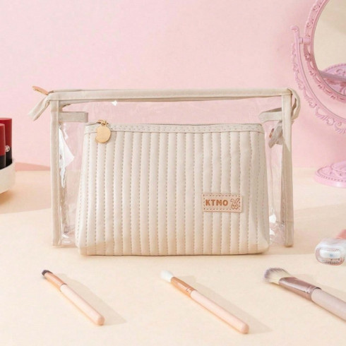 Sada kozmetických taštičiek 2v1 - krémové