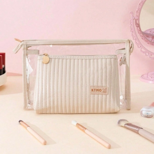 Sada kozmetických taštičiek 2v1 - krémové