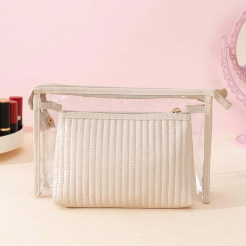 Sada kozmetických taštičiek 2v1 - krémové