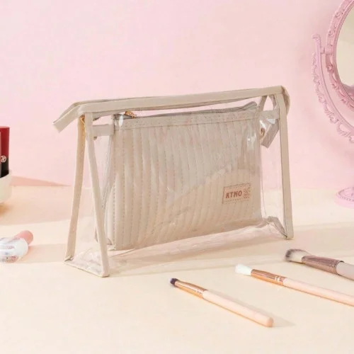 Sada kozmetických taštičiek 2v1 - krémové