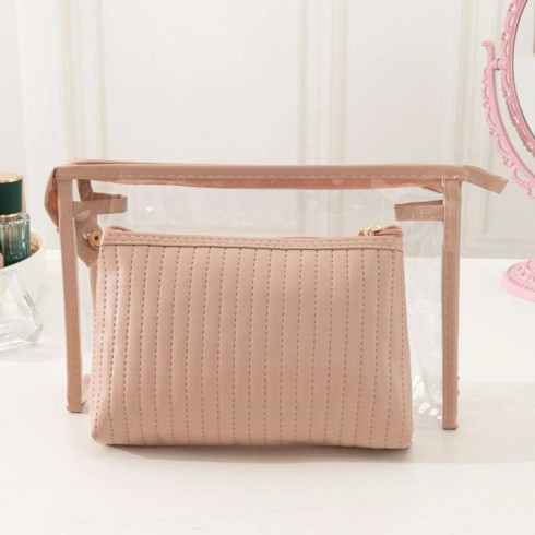 Sada kozmetických taštičiek 2v1 - ružové