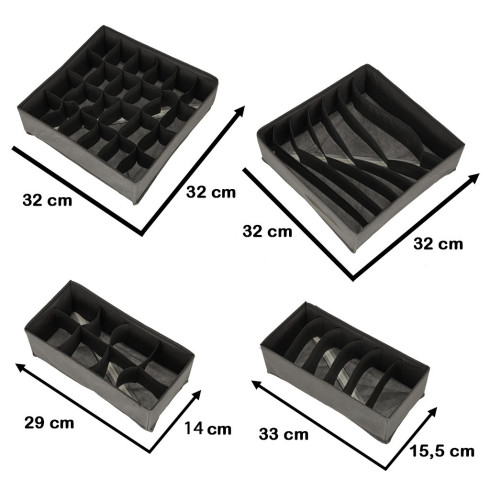 Sada organizérov na spodné prádlo - 4 ks