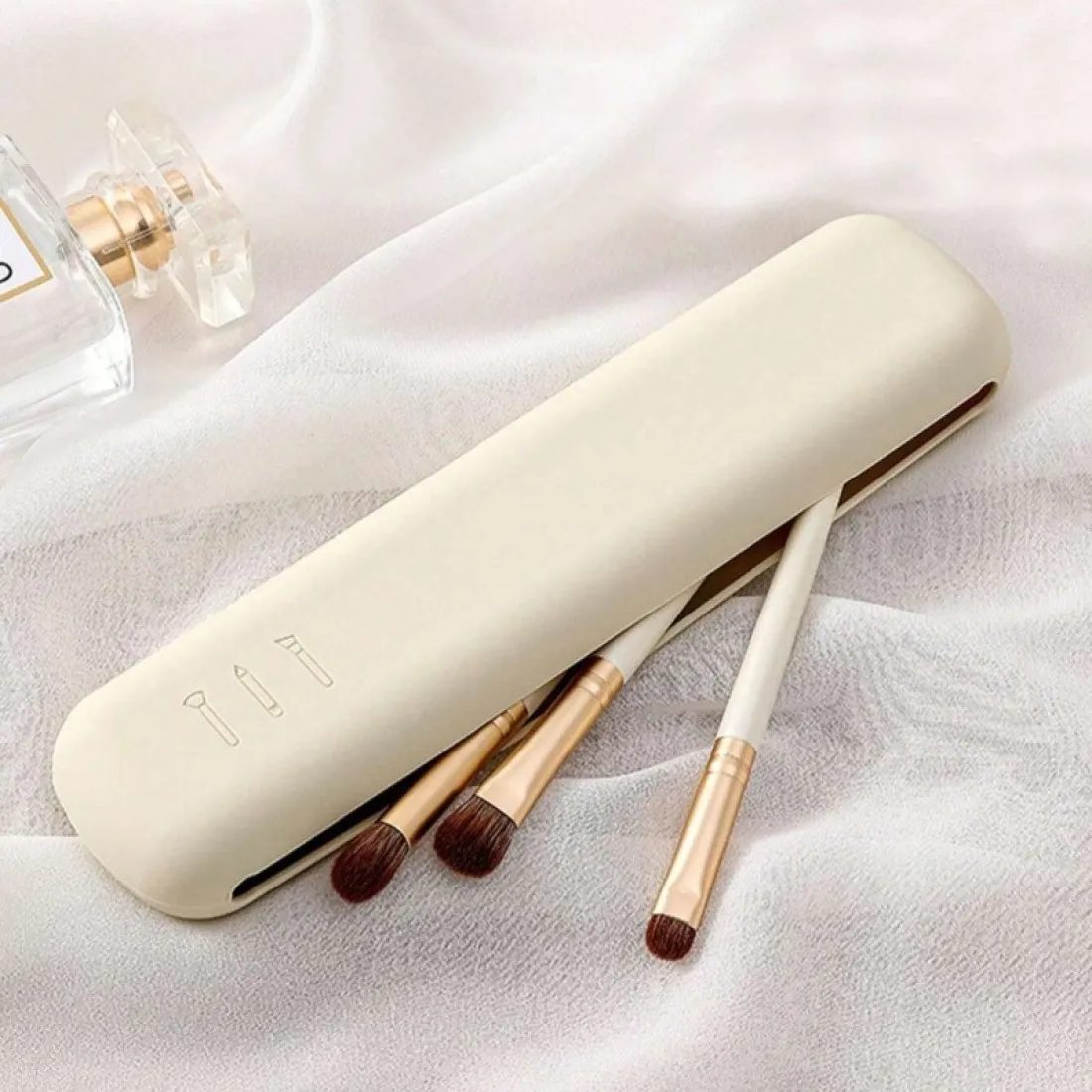 Silikonové pouzdro na štětce - béžové