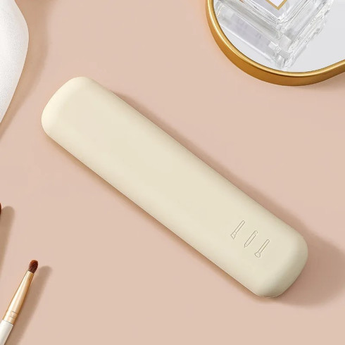 Silikónové puzdro na štetce - béžové