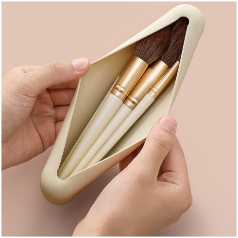 Silikónové puzdro na štetce - béžové