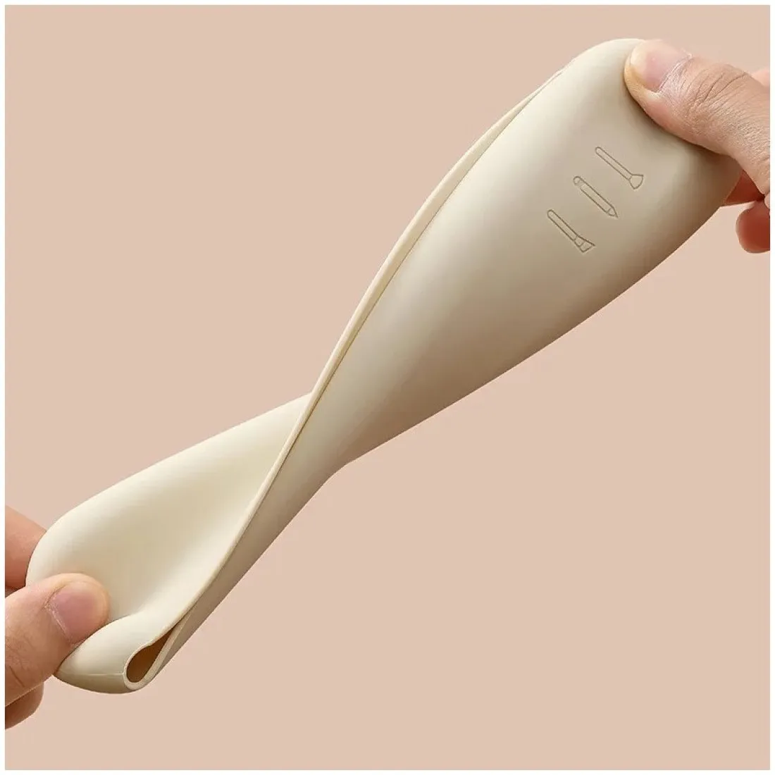 Silikonové pouzdro na štětce - béžové